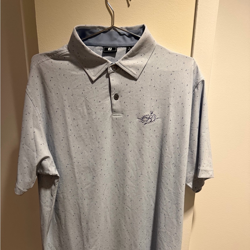 FootJoy FJ Men’s Golf Polo Shirt – Size Large – Light Blue Speckled